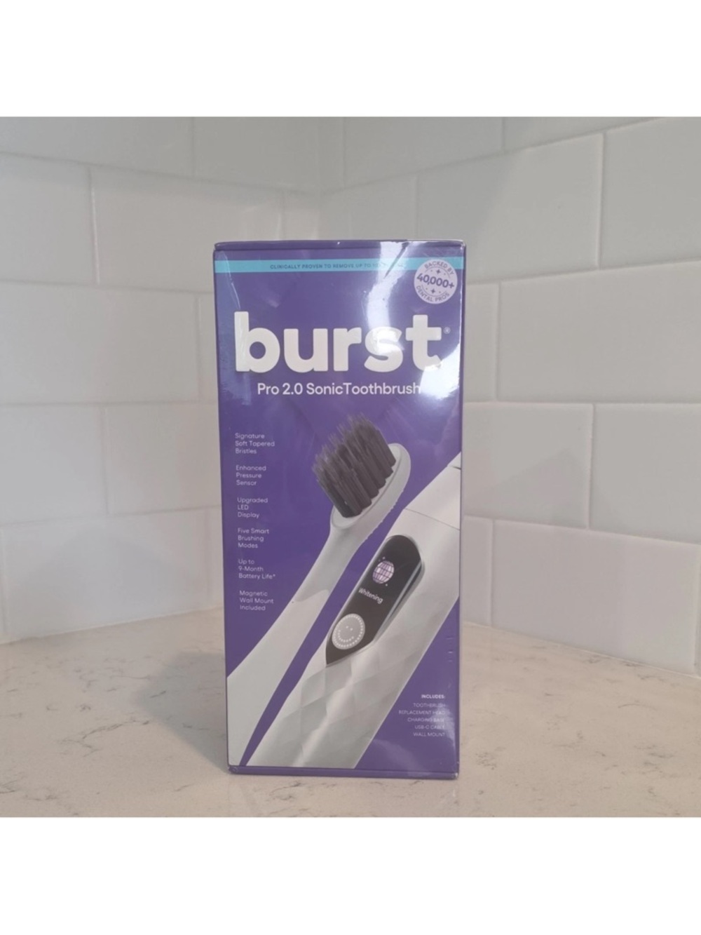 Burst Pro 2.0 Sonic Toothbrush - Purple Packaging